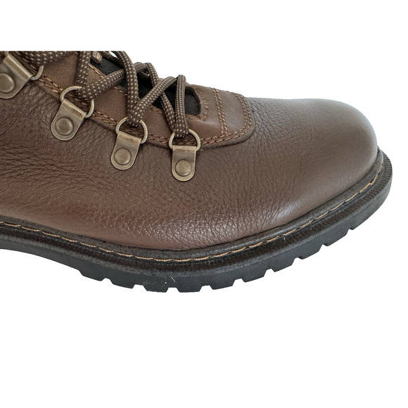 Johnston Murphy Lace-Up Ankle Boots Men's 9M Brown Pebbled Leather Lugged Sole - Picture 14 of 15